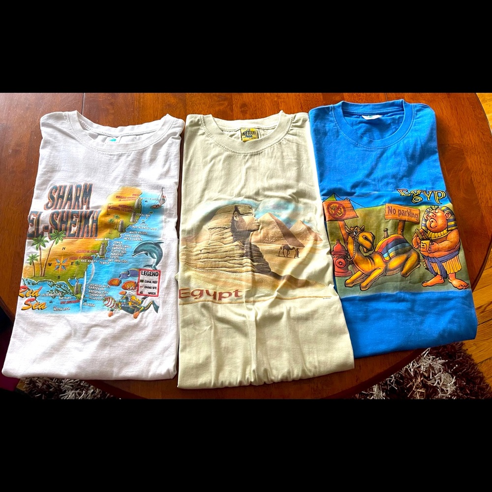 3 shirts made in Egypt